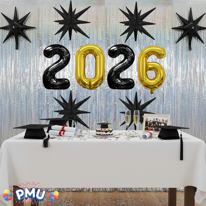 PMU 2026 Graduation - New Years Balloons Curtain Backdrop Party Kit Decorations