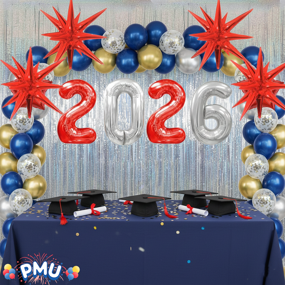 PMU 2026 Graduation - New Years Balloons Curtain Backdrop Party Kit Decorations