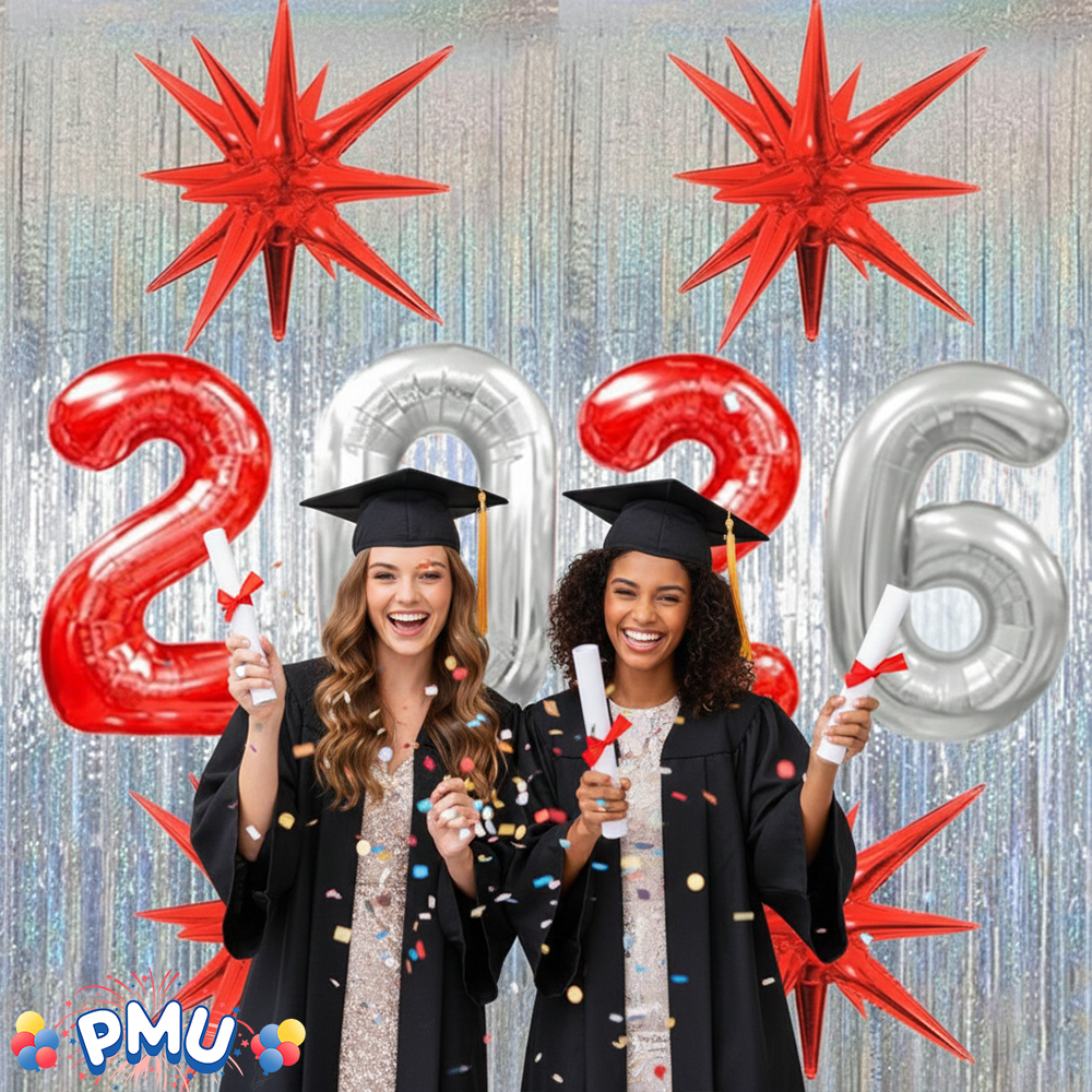 PMU 2026 Graduation - New Years Balloons Curtain Backdrop Party Kit Decorations