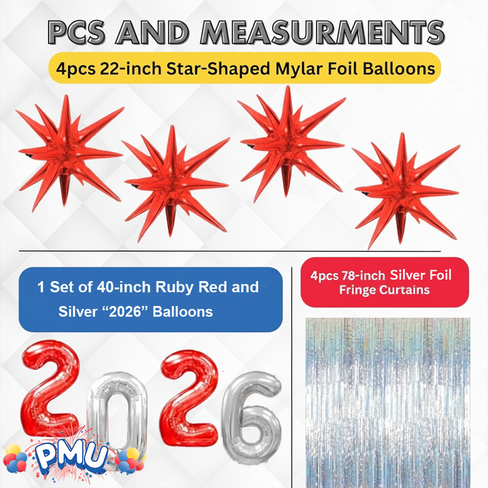 PMU 2026 Graduation - New Years Balloons Curtain Backdrop Party Kit Decorations