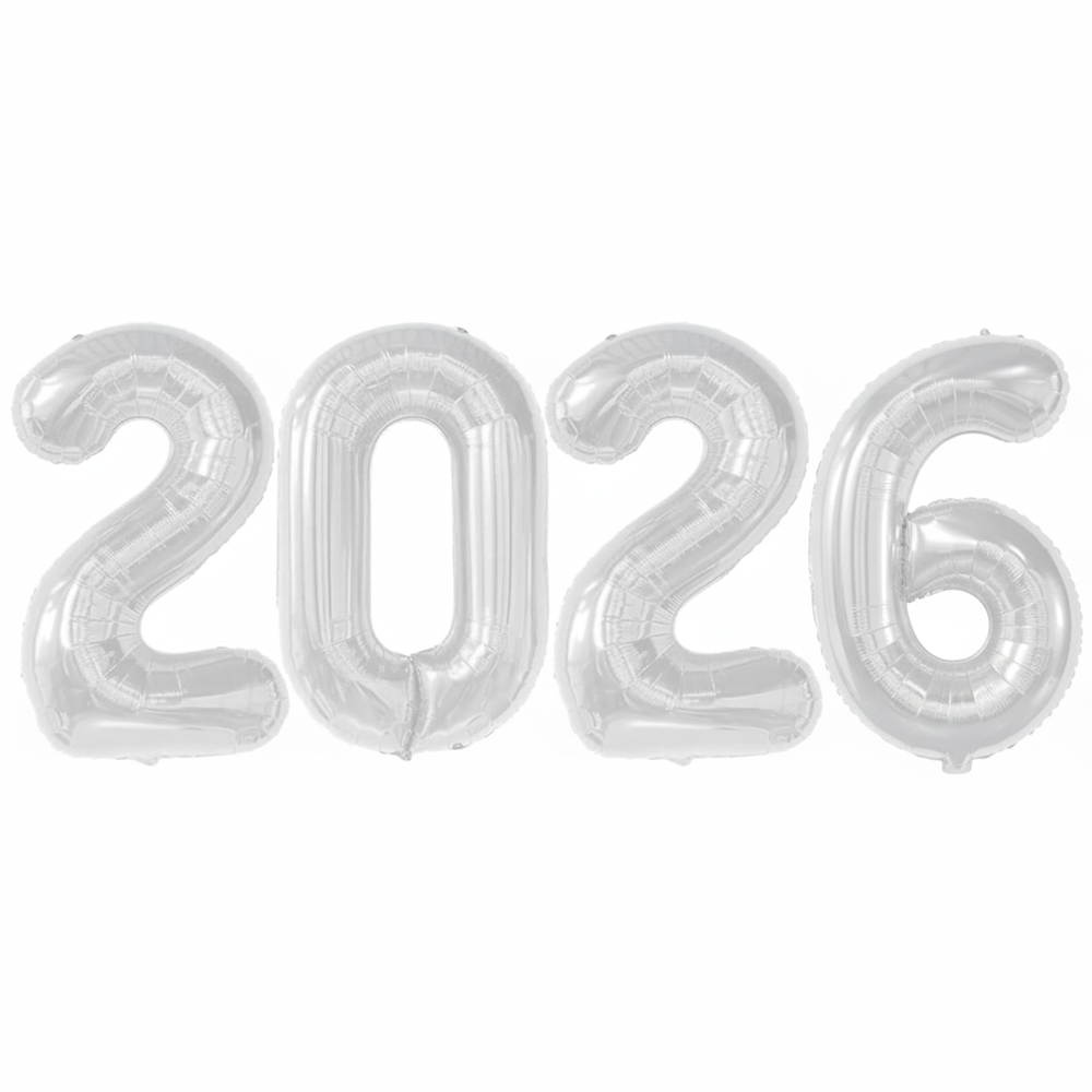 PMU New Year's Eve Party "2026" 16inch, 30inch, & 40inch in Number Mylar Balloons 2026 New Year, Graduation, Birthday, Special Events Accessories Party Celebration (4/pkg) Pkg/1