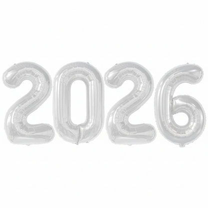 PMU New Year's Eve Party "2026" 16inch, 30inch, & 40inch in Number Mylar Balloons 2026 New Year, Graduation, Birthday, Special Events Accessories Party Celebration (4/pkg) Pkg/1
