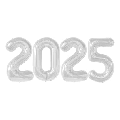 PMU New Year's Eve Party "2025" 16inch, 30inch, & 40inch in Number Mylar Balloons 2025 New Year, Graduation, Birthday, Special Events Accessories Party Celebration (4/pkg) Pkg/1