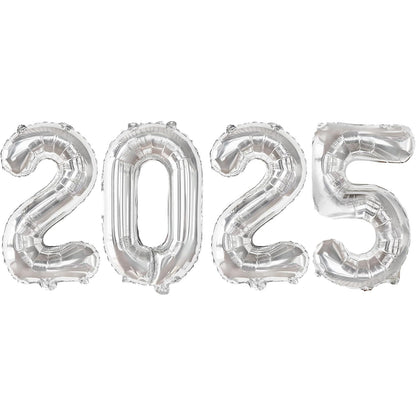 PMU New Year's Eve Party "2025" 16inch, 30inch, & 40inch in Number Mylar Balloons 2025 New Year, Graduation, Birthday, Special Events Accessories Party Celebration (4/pkg) Pkg/1
