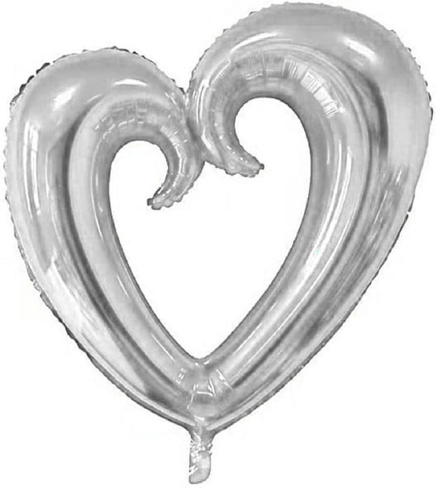 PMU Heart Shaped 24 Inch Open Center Mylar Balloon