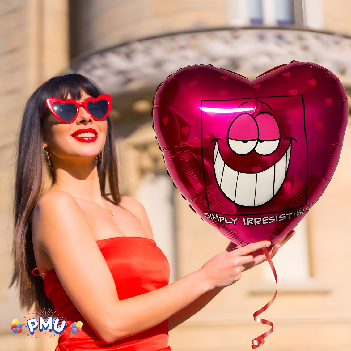 PMU Happy Valentine's Day 18 Inch Hearts Mylar-Foil Balloon