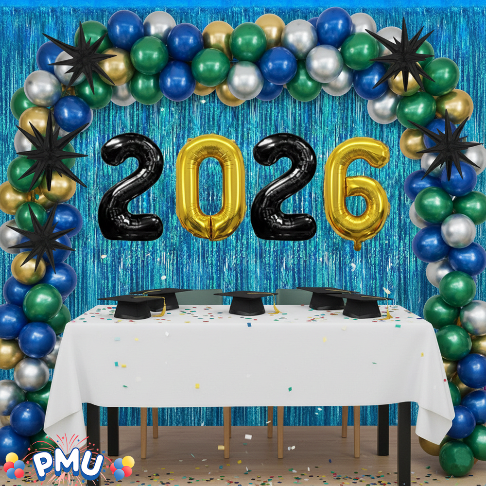 PMU 2026 Graduation - New Years Balloons Curtain Backdrop Party Kit Decorations