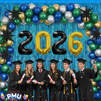 PMU 2026 Graduation - New Years Balloons Curtain Backdrop Party Kit Decorations