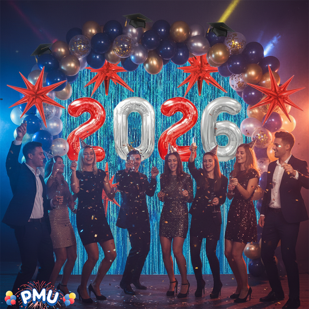 PMU 2026 Graduation - New Years Balloons Curtain Backdrop Party Kit Decorations