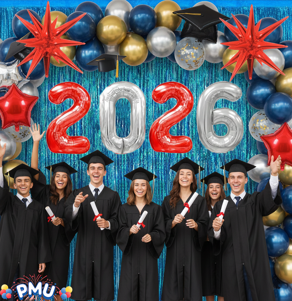 PMU 2026 Graduation - New Years Balloons Curtain Backdrop Party Kit Decorations