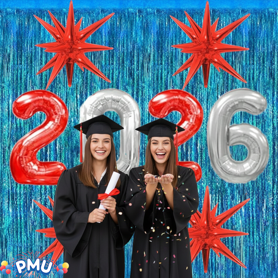 PMU 2026 Graduation - New Years Balloons Curtain Backdrop Party Kit Decorations