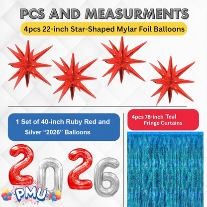 PMU 2026 Graduation - New Years Balloons Curtain Backdrop Party Kit Decorations