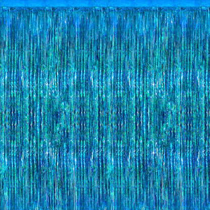 PMU Metallic Fringe Curtains | Metallic Foil Fringe Backdrop Curtains | Fringe Backdrop for Graduation, Birthday Party Decorations, Baby Shower, Disco Party |3ft x 8ft