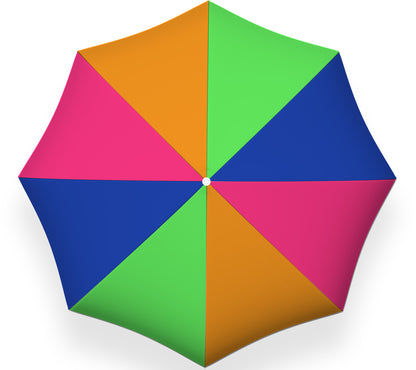 PMU Beach Umbrella 6 feet Opens to 72 inches Multicolor Beach Parasol and Outdoor Sun Protection Polyester