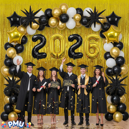 PMU 2026 Graduation - New Years Balloons Curtain Backdrop Party Kit Decorations