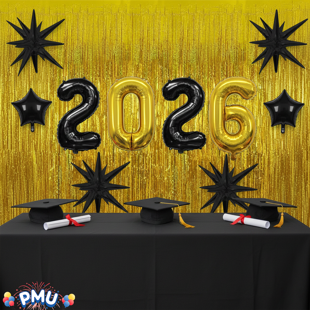 PMU 2026 Graduation - New Years Balloons Curtain Backdrop Party Kit Decorations