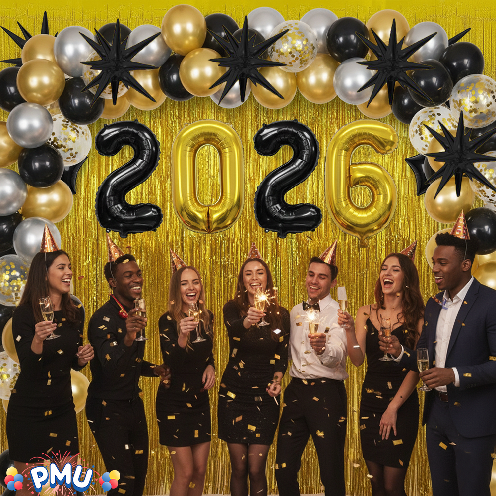 PMU 2026 Graduation - New Years Balloons Curtain Backdrop Party Kit Decorations