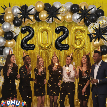 PMU 2026 Graduation - New Years Balloons Curtain Backdrop Party Kit Decorations