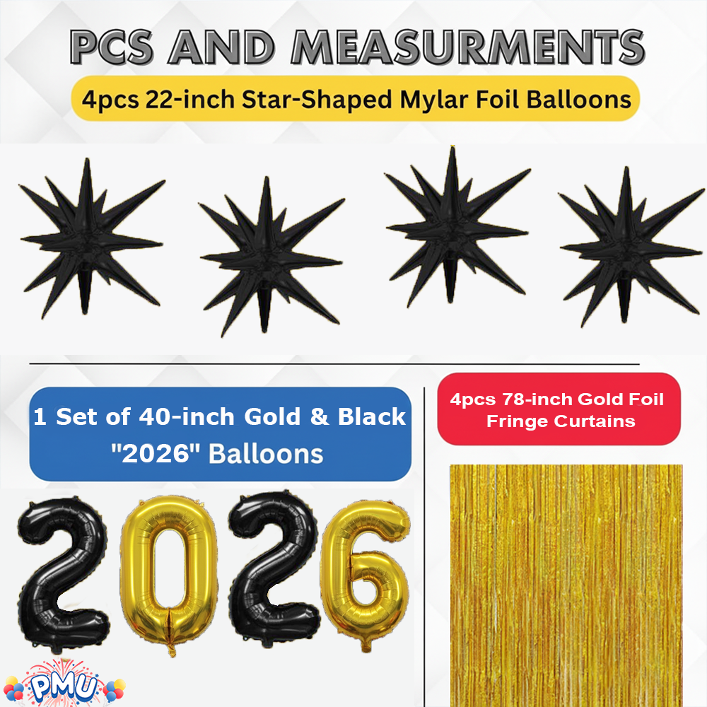 PMU 2026 Graduation - New Years Balloons Curtain Backdrop Party Kit Decorations