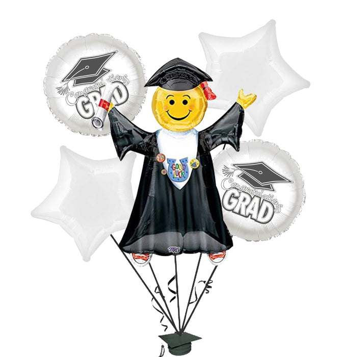 PMU Graduation Jumping Smiley Grad Balloon Bouquet (5/Pkg) Pkg/1