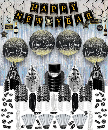 PMU New Year's Eve Party Supplies 2024 Party Kit for New Year's Eve Decorations Supplies, Outfits for Adults, Men and Women