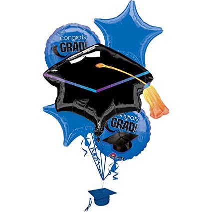 PMU Graduation "Congrats Grad" Foil Balloon Bouquet Pkg/5