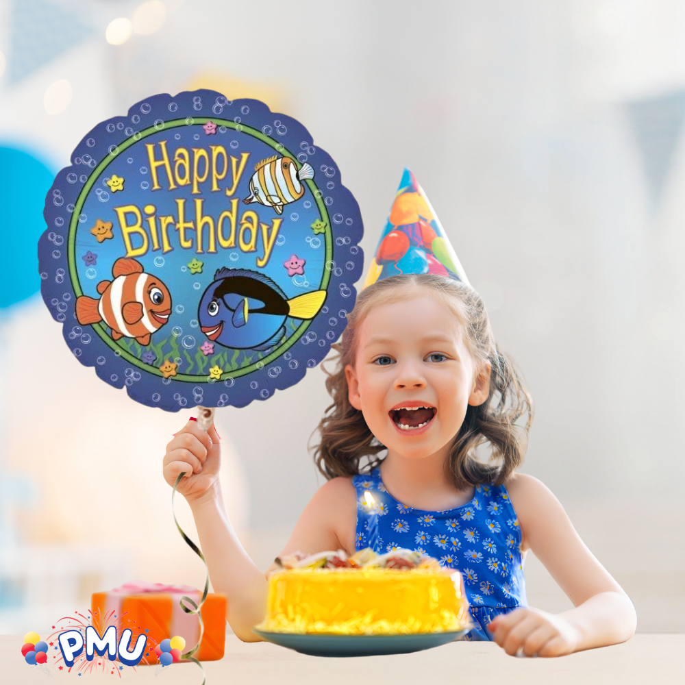 PMU Happy Birthday 18 Inch Mylar-Foil Balloon