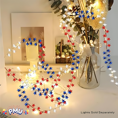 PMU Star Wire Shiny - Garland Halloween, Christmas Party, Wedding, Birthday, Festive Home Decoration Ornament 25ft Tinsel