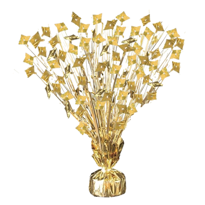 PMU Gradburst Balloon Weight Centerpiece 15 Inch with Die-Cut Metallic