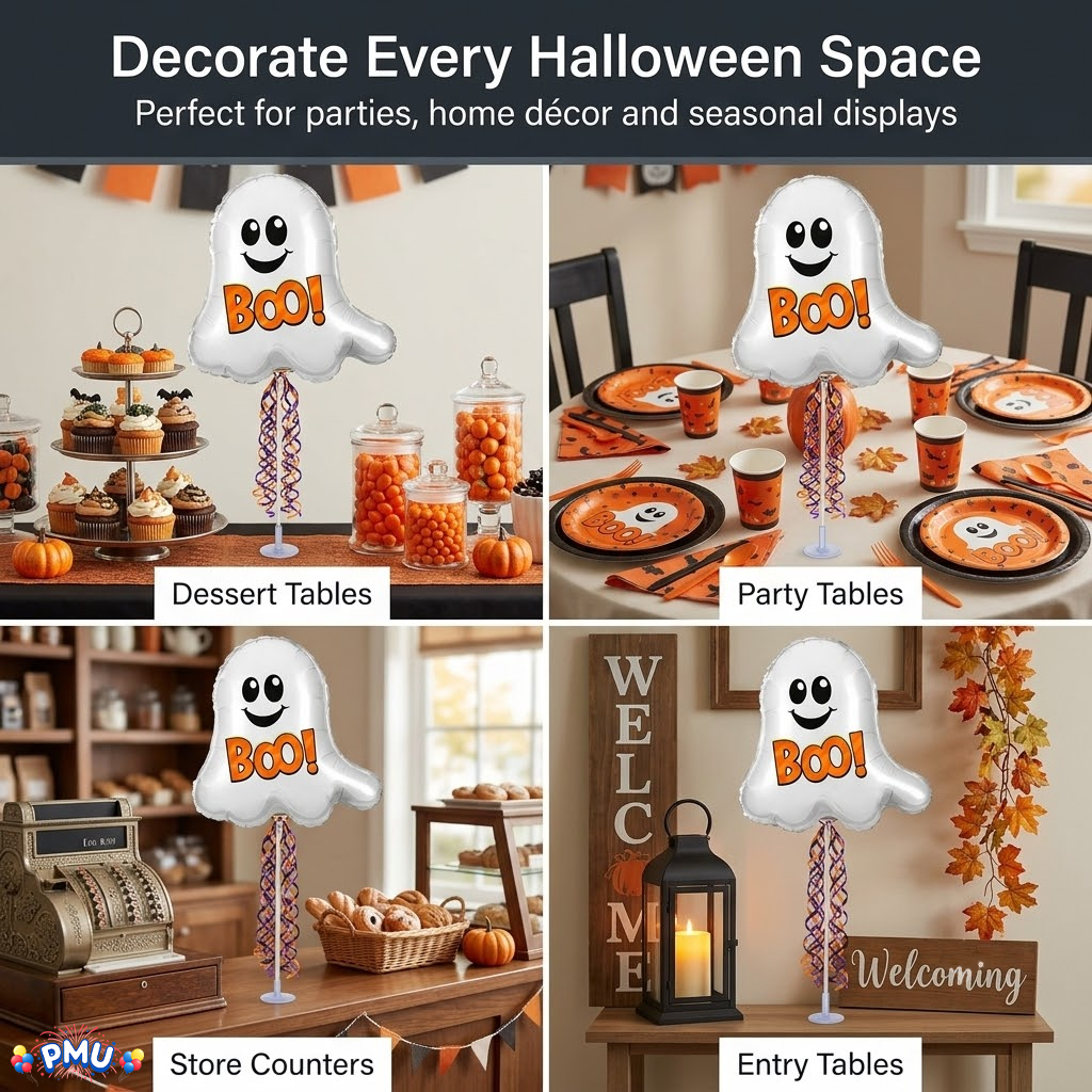 PMU Halloween Balloons 11 Inch Pre-Inflated with Stick