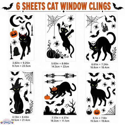 PMU PMU 13 Set Halloween Window Clings, Window Decals, Scary Halloween Decor