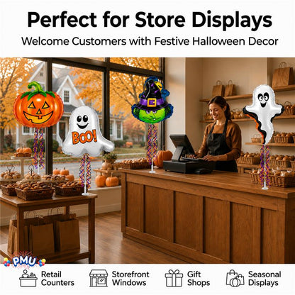 PMU Halloween Balloons 11 Inch Pre-Inflated with Stick