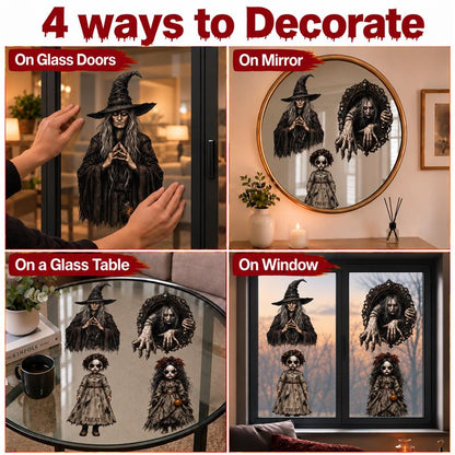 PMU PMU 13 Set Halloween Window Clings, Window Decals, Scary Halloween Decor