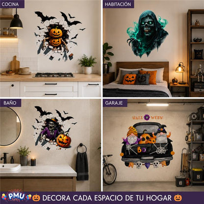 PMU 7 Sheet Halloween Wall Stickers, High-Definition Wall Decal Halloween Decor