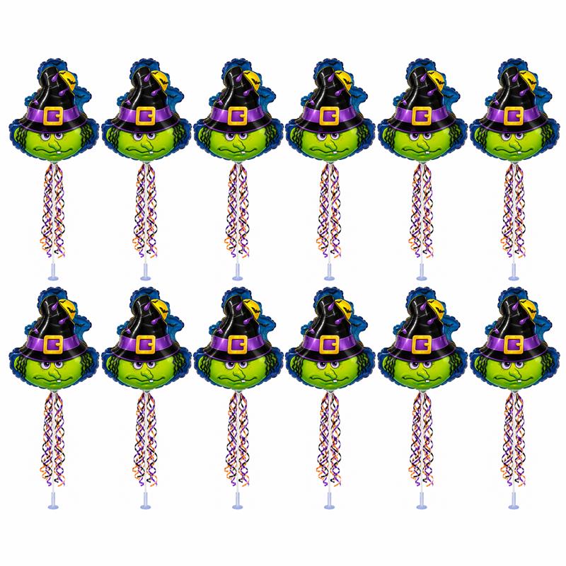 PMU Halloween Balloons 11 Inch Pre-Inflated with Stick
