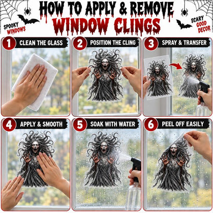 PMU PMU 13 Set Halloween Window Clings, Window Decals, Scary Halloween Decor