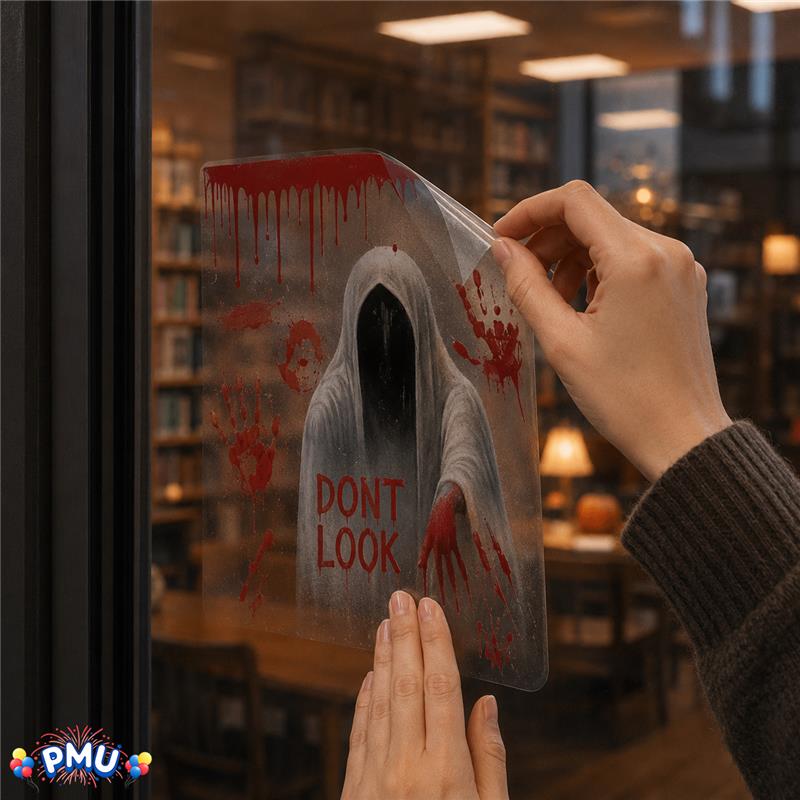PMU PMU 13 Set Halloween Window Clings, Window Decals, Scary Halloween Decor