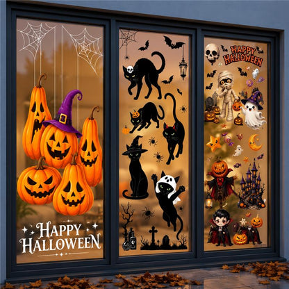 PMU PMU 13 Set Halloween Window Clings, Window Decals, Scary Halloween Decor