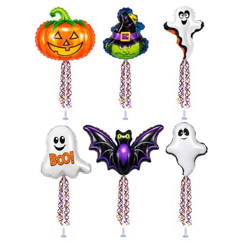PMU Halloween Balloons 11 Inch Pre-Inflated with Stick
