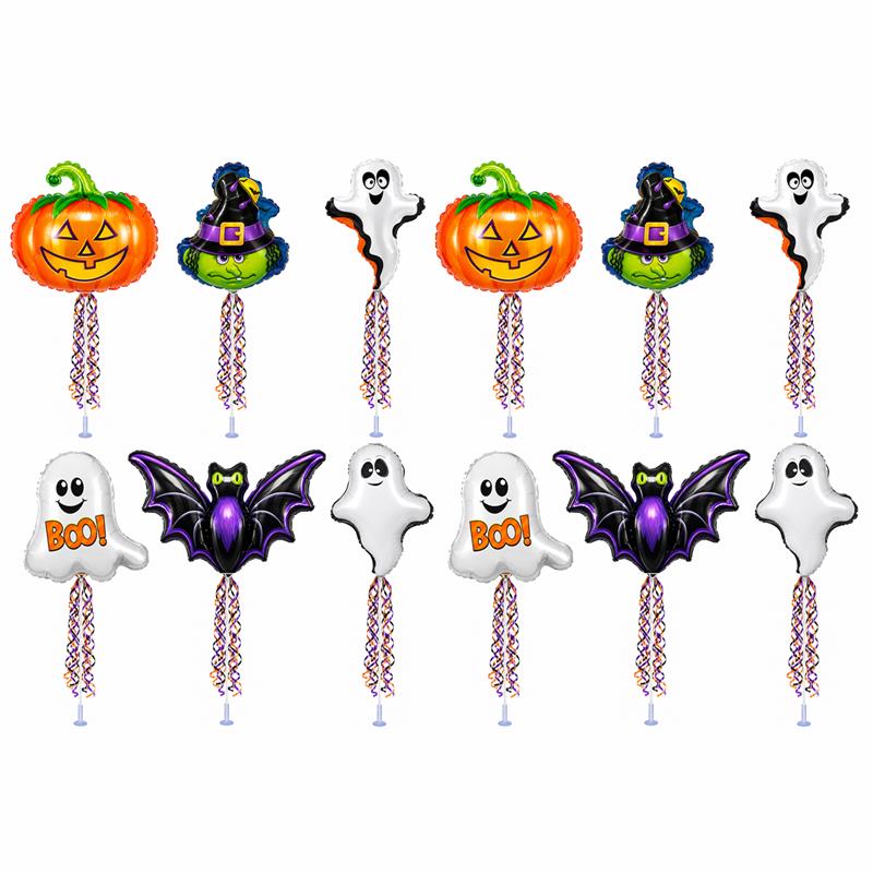 PMU Halloween Balloons 11 Inch Pre-Inflated with Stick