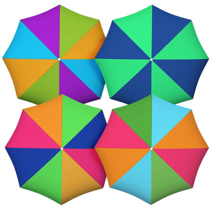 PMU Beach Umbrella 6 feet Opens to 72 inches Multicolor Beach Parasol and Outdoor Sun Protection Polyester