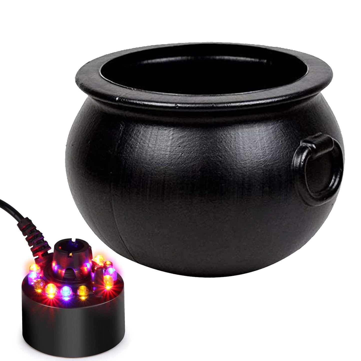 PMU Halloween Cauldron - Blow Mold Plastic Party Accessory - Candy Holder for Kids - Halloween Party Favors & Supplies - 8 Inch