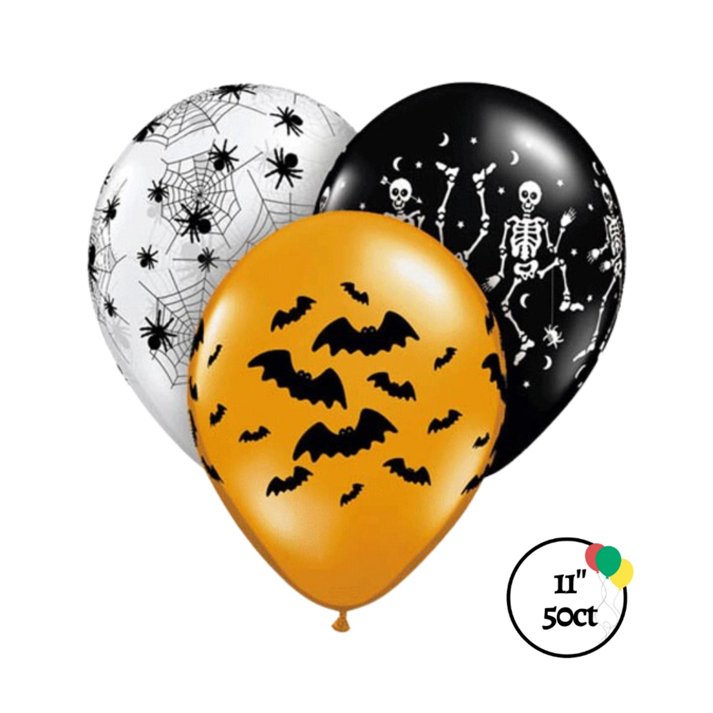 PMU Halloween Balloons - Small Latex Balloons for Halloween Ghost Theme & Birthday Parties, Trick-or-Treat, Party Favors & Decoration Supplies - 11 Inch