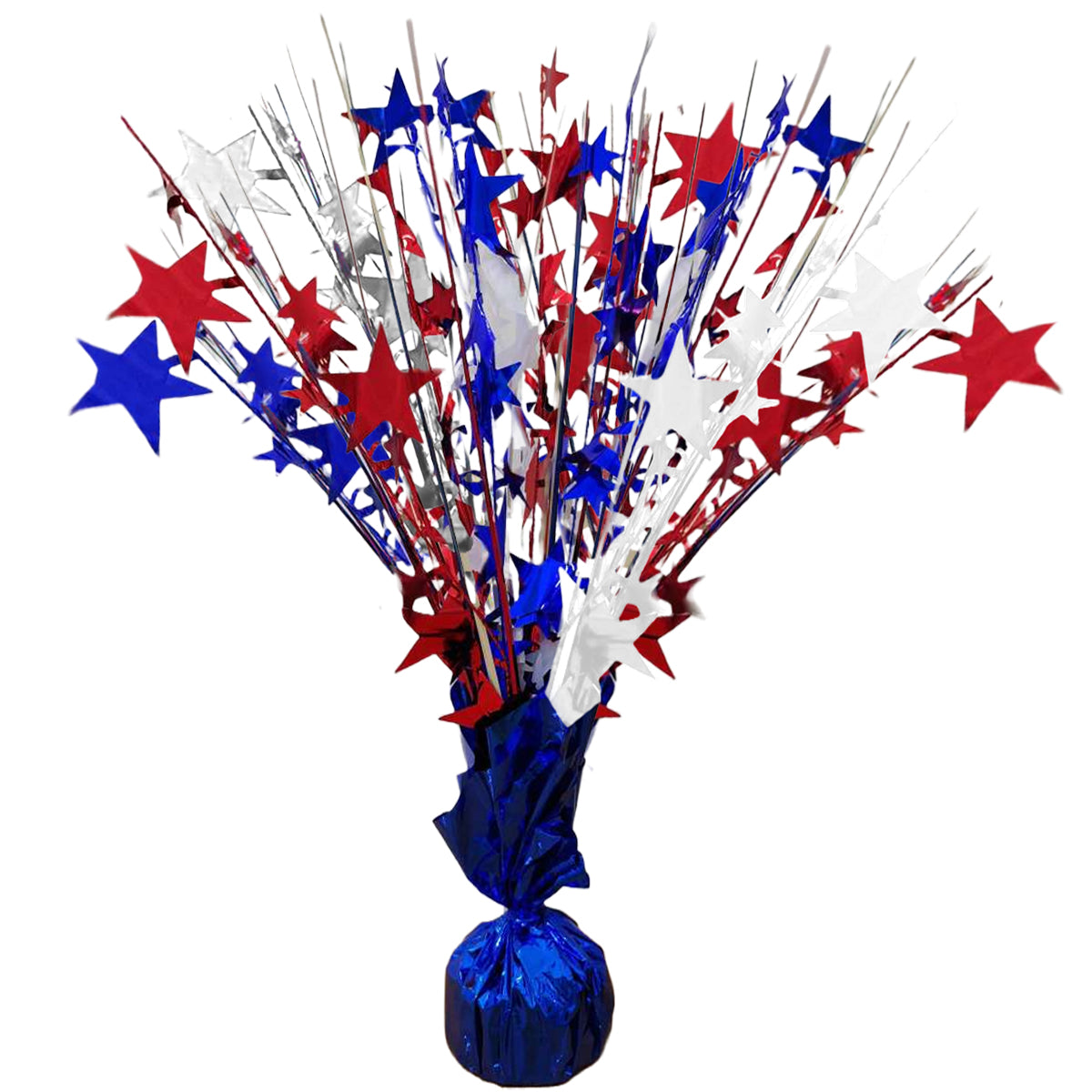 PMU Starburst Balloon Centerpiece - Beautiful Table Centerpieces for Memorial Day, Birthdays, Halloween, Veterans Day Party & Independence Day Celebration - 15in / 7.34cm