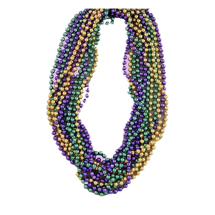 PMU Mardi Gras Metallic Beads, Carnival Party, Necklace, Party Favor
