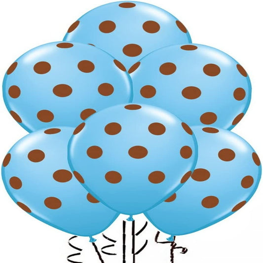 PMU Polka Dot Balloons PartyTex 12in Premium Latex w/ All-Over Print Gold Dots