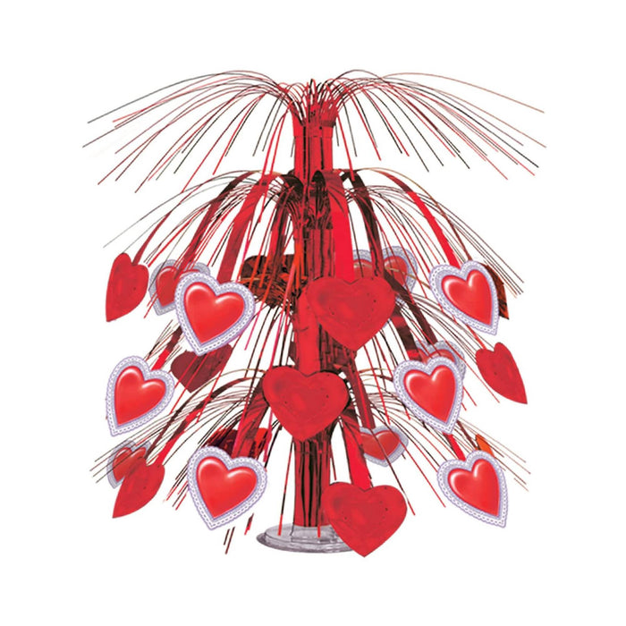 PMU Valentine’s Day Hearts Glitter Burst Centerpiece 15 Inch Balloon Weight