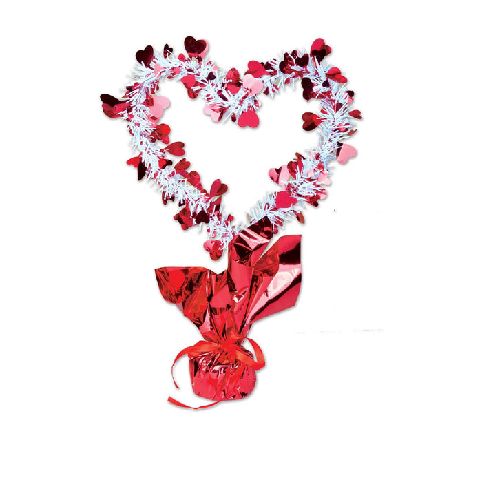 PMU Valentine’s Day Hearts Glitter Burst Centerpiece 15 Inch Balloon Weight