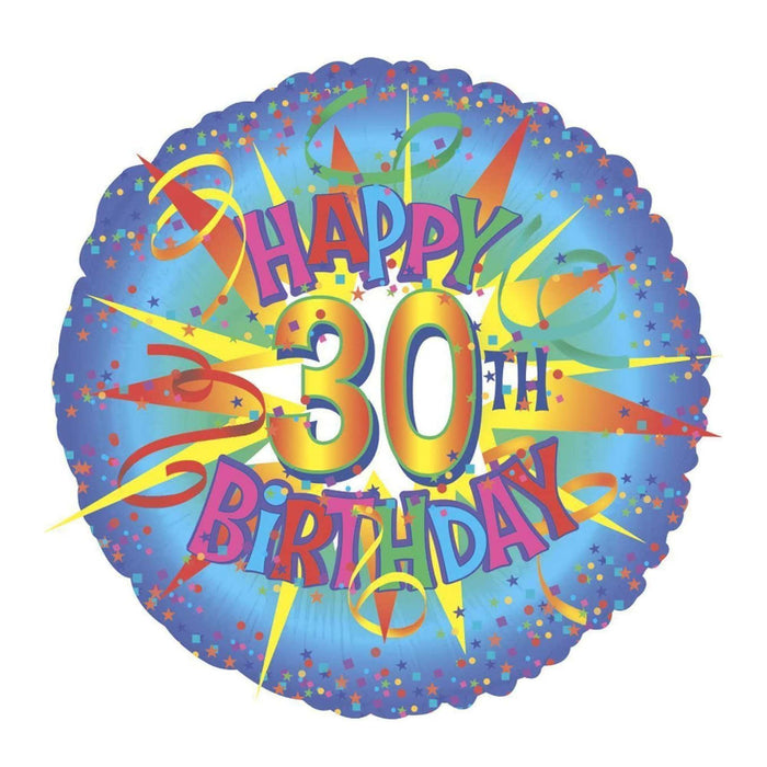 PMU Happy Birthday Burst, Gold Stars Mylar-Foil Balloon