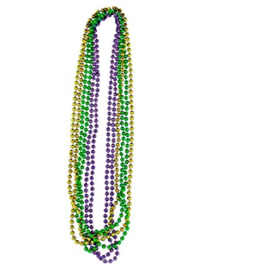 PMU Mardi Gras Metallic Beads, Carnival Party, Necklace, Party Favor